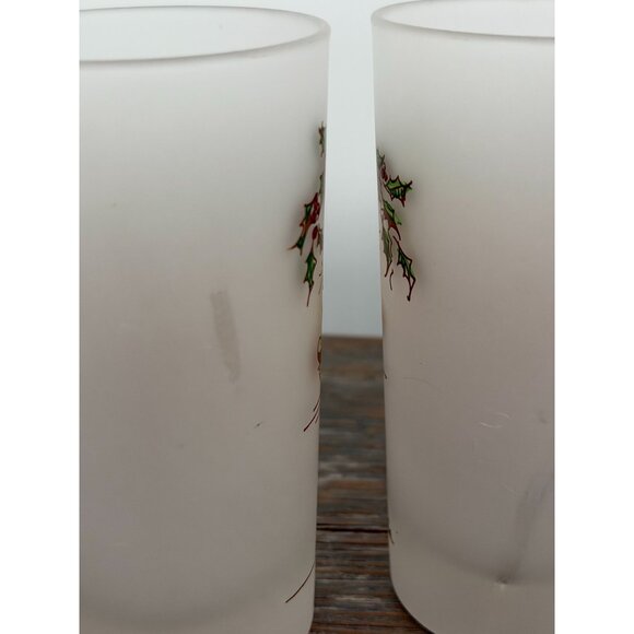 Hazel Atlas Charles Dickens Series Frosted Glass Tumbler Set of 4 Vintage 1950 - Picture 6 of 9